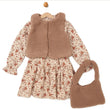 Load image into Gallery viewer, Girls Borg Gilet, Handbag & Floral Dress - Beige