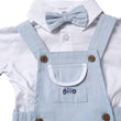Load image into Gallery viewer, Baby Boys Dungaree & Bodysuit With Bowtie - Blue
