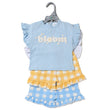 Load image into Gallery viewer, Baby Girls 2 Pack T-Shirt & Shorts - White/Blue/Yellow