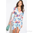 Load image into Gallery viewer, Long Sleeve Ruched Mini Dress - Multi