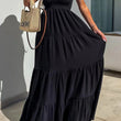 Load image into Gallery viewer, Cassie Shirred Bandeau Tiered Maxi Dress - Black