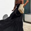 Load image into Gallery viewer, Cassie Shirred Bandeau Tiered Maxi Dress - Black