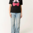 Load image into Gallery viewer, Cherry Heart & Bow T-Shirt - Black