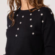 Load image into Gallery viewer, Diamante Ditsy Floral Round Neck Jumper - Black