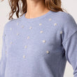 Load image into Gallery viewer, Diamante Ditsy Floral Round Neck Jumper - Denim Melange