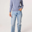 Load image into Gallery viewer, Diamante Ditsy Floral Round Neck Jumper - Denim Melange