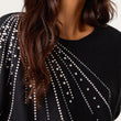 Load image into Gallery viewer, Diamante Embellished Shoulder Jumper - Black