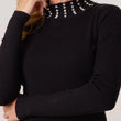 Load image into Gallery viewer, Diamante High Neck Jumper - Black