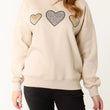 Load image into Gallery viewer, Embellished + Animal Heart Sweatshirt - Stone