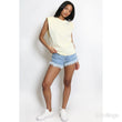 Load image into Gallery viewer, Embellished Cap Sleeve T-Shirt - Yellow