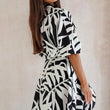 Load image into Gallery viewer, Esther Tropical Floral Patterned Dress - Black
