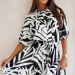 Load image into Gallery viewer, Esther Tropical Floral Patterned Dress - Black