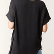 Load image into Gallery viewer, Floaty V-Neck Short Sleeve Top/Necklace - Black