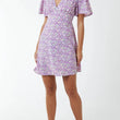 Load image into Gallery viewer, Floral V-Neck Puff Sleeve Mint Dress - Lilac