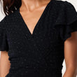 Load image into Gallery viewer, Flutter Sleeve Diamante Wrap Dress - Black