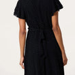 Load image into Gallery viewer, Flutter Sleeve Diamante Wrap Dress - Black