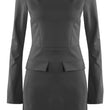 Load image into Gallery viewer, High Neck Shift Mini Dress With Open Cuffs - Grey