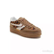 Load image into Gallery viewer, Platform Faux Suede Lace Up Gum Sole Trainers - Leopard