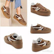Load image into Gallery viewer, Platform Faux Suede Lace Up Gum Sole Trainers - Leopard