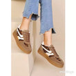 Load image into Gallery viewer, Platform Faux Suede Lace Up Gum Sole Trainers - Leopard