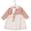 Load image into Gallery viewer, Baby Girls Knitted/Woven Mix Dress & Headband - Pink