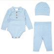 Load image into Gallery viewer, Baby Boys True Knit 3 Piece Outfit - Blue