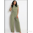 Load image into Gallery viewer, Asymmetric Hem Top & Wide Leg Trousers - Khaki
