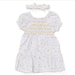 Load image into Gallery viewer, Girls Smocked Panel Dress & Bobble - Yellow
