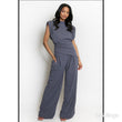 Load image into Gallery viewer, Asymmetric Hem Top & Wide Leg Trousers - Graphite