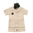 Load image into Gallery viewer, Baby Boys Waffle Shirt, Shorts And Sunglasses Set - Beige
