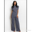 Load image into Gallery viewer, Asymmetric Hem Top & Wide Leg Trousers - Graphite