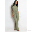 Load image into Gallery viewer, Asymmetric Hem Top & Wide Leg Trousers - Khaki