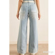 Load image into Gallery viewer, Belted Wide Leg Flare Jeans - Light Wash