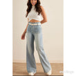 Load image into Gallery viewer, Belted Wide Leg Flare Jeans - Light Wash