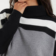 Load image into Gallery viewer, Roll Neck Colour Block Oversized Jumper - Blk/Gry