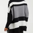 Load image into Gallery viewer, Roll Neck Colour Block Oversized Jumper - Blk/Gry
