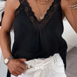 Load image into Gallery viewer, Ruby Cotton Guaze Style Lace Camisole - Black