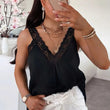 Load image into Gallery viewer, Ruby Cotton Guaze Style Lace Camisole - Black