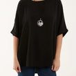 Load image into Gallery viewer, Short Sleeve Blouse With Necklace - Black