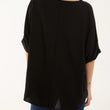 Load image into Gallery viewer, Short Sleeve Blouse With Necklace - Black