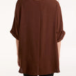 Load image into Gallery viewer, Short Sleeve Blouse With Necklace - Chocolate