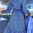 Load image into Gallery viewer, Skylar Ditsy Print Side Slit Midaxi - Blue