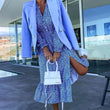 Load image into Gallery viewer, Skylar Ditsy Print Side Slit Midaxi - Blue