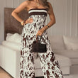 Load image into Gallery viewer, Tennesse Bandeau Shirred Wide Leg Jumpsuit - Brown