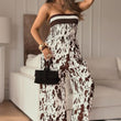 Load image into Gallery viewer, Tennesse Bandeau Shirred Wide Leg Jumpsuit - Brown