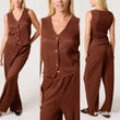 Load image into Gallery viewer, Textured Waistcoat/Trouser Set - Brown
