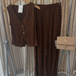 Load image into Gallery viewer, Textured Waistcoat/Trouser Set - Brown