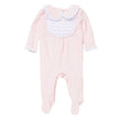 Load image into Gallery viewer, Baby Velour Pleat Neck Sleepsuit - Pink