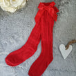 Load image into Gallery viewer, Knee Socks With Bow - Red