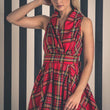 Load image into Gallery viewer, Blonde & Wise Trench Dress - Red Tartan